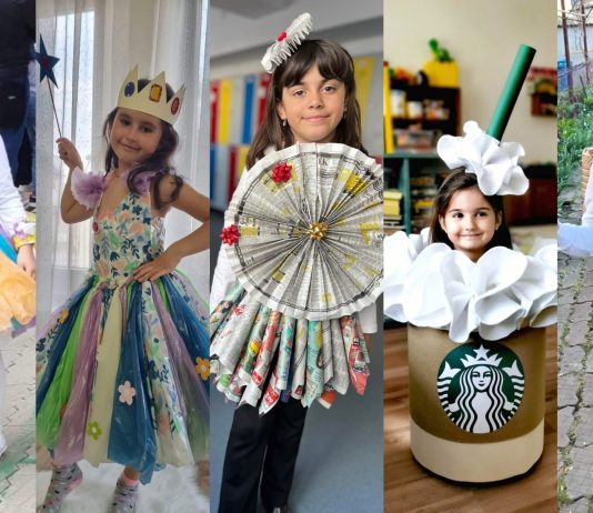 10 costume creative din materiale reciclabile pentru fetițe